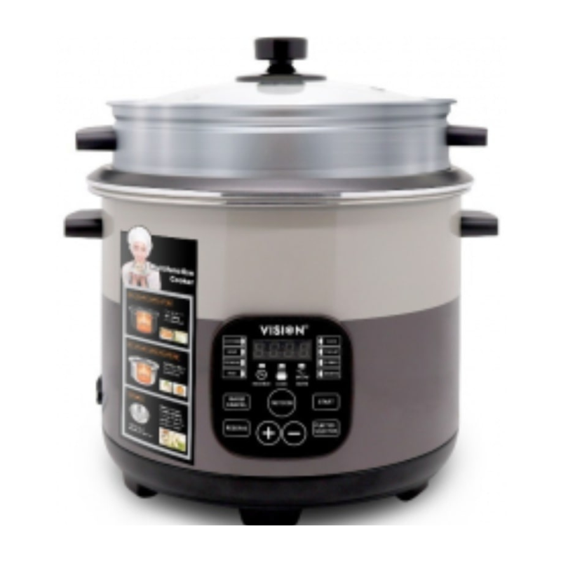 VISION 1100W Smart Rice Cooker MC-3.0L – Stainless Steel Double Pot with Thermal Safety Fuse