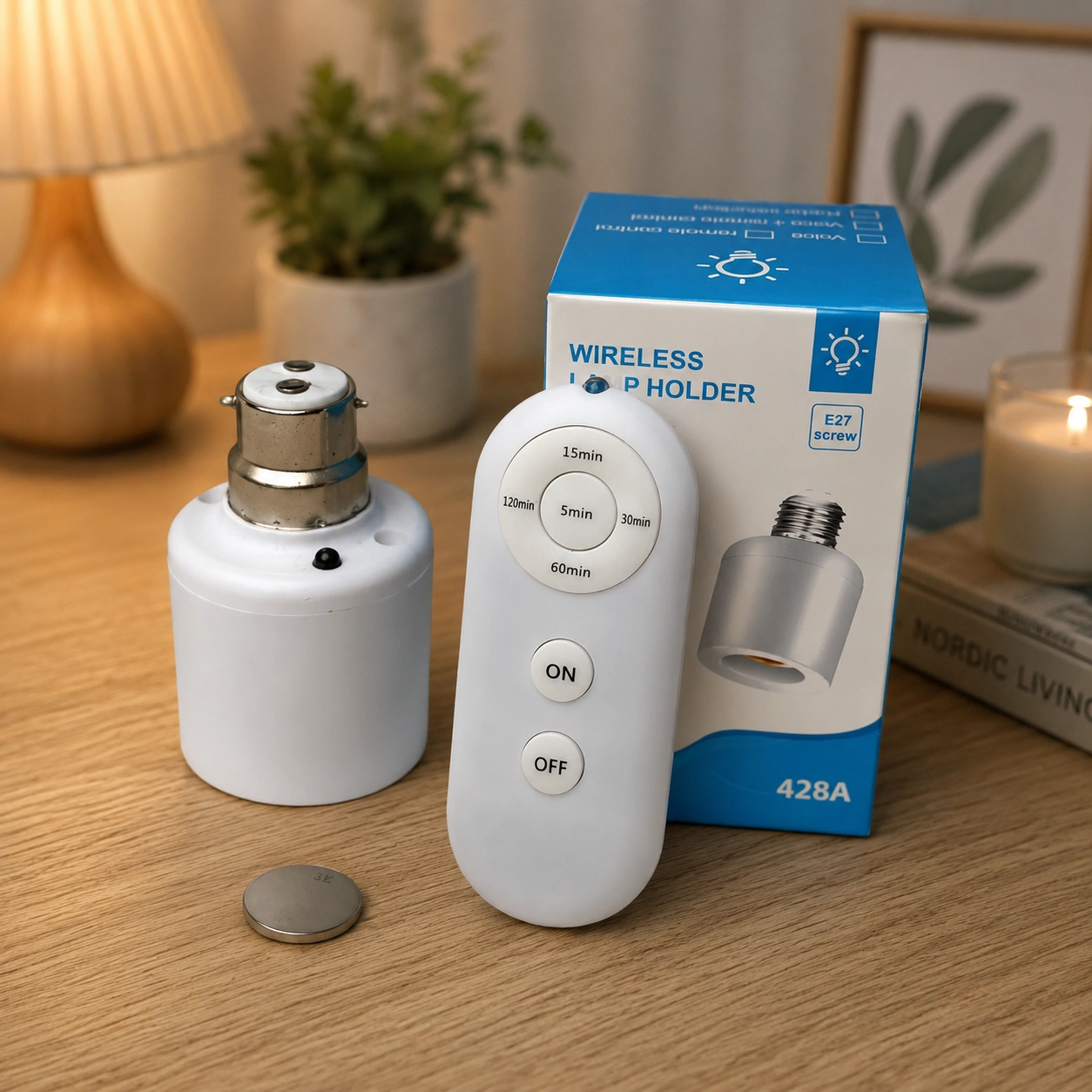 Remote Control E27 Lamp Holder with Auto Timer