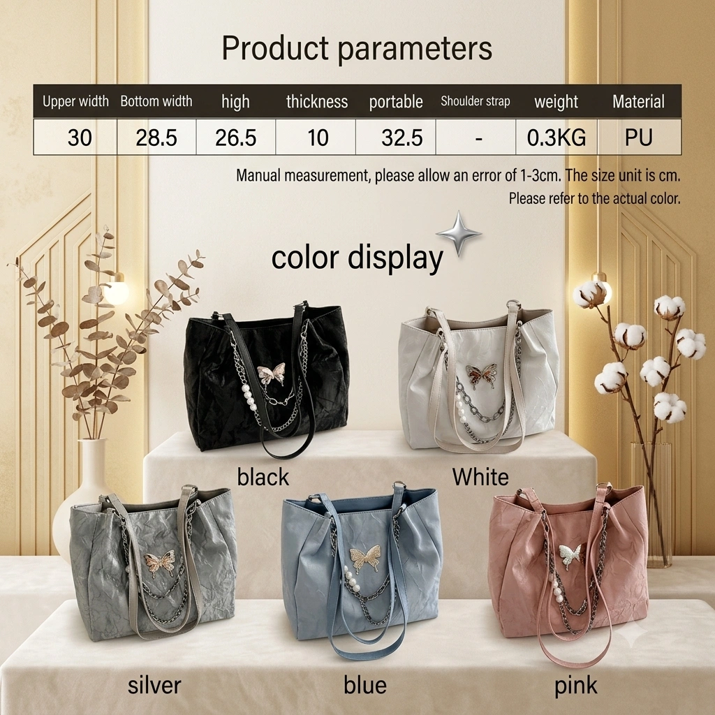 Premium Aesthetic Butterfly Charm Handbag & Shoulder Bag For Women